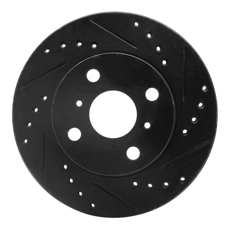 R1 85-88 Chevrolet Nova Front Right Drilled & Slotted Black Brake Rotor 1