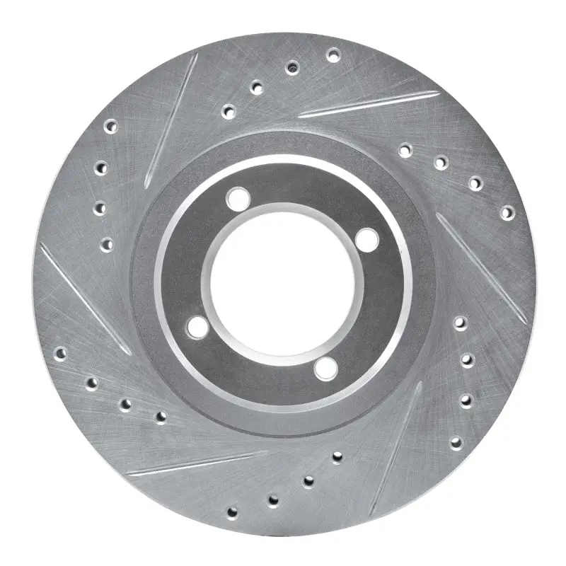 R1 85-88 Toyota Cressida Front Left Drilled & Slotted Silver Brake Rotor 1