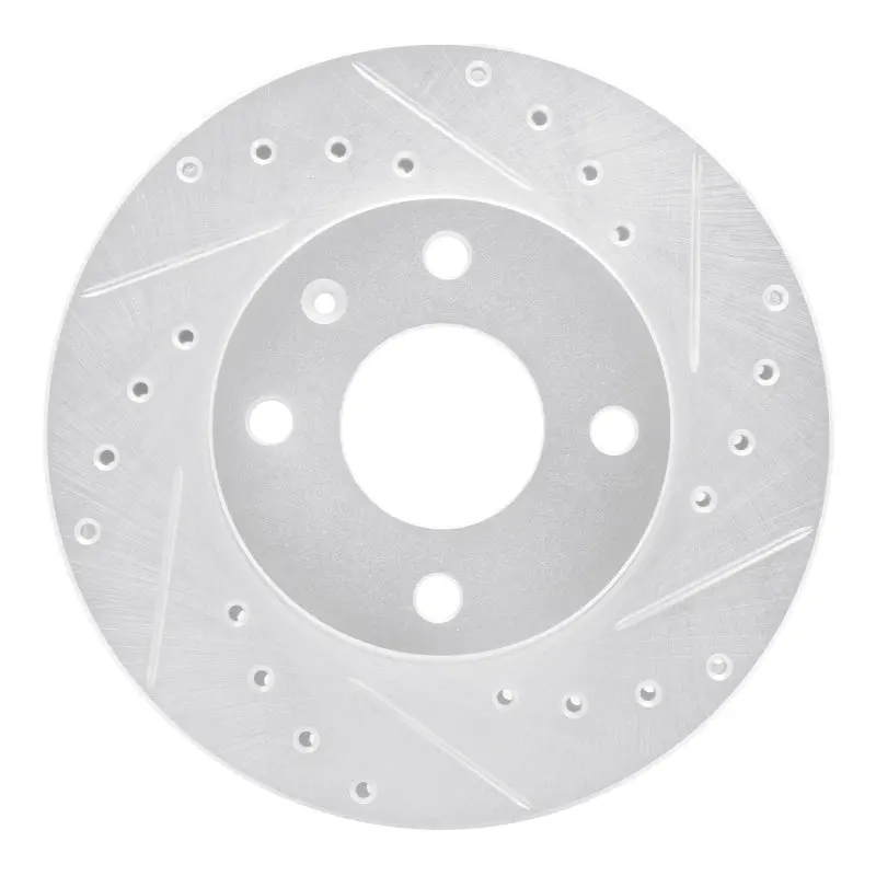 R1 85-89 Merkur Xr4ti Front Right Drilled & Slotted Silver Brake Rotor 1