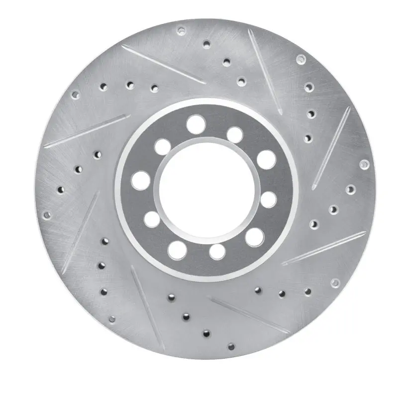 R1 85-91 Mercedes-Benz 560Sec Front Right Drilled & Slotted Silver Brake Rotor 1