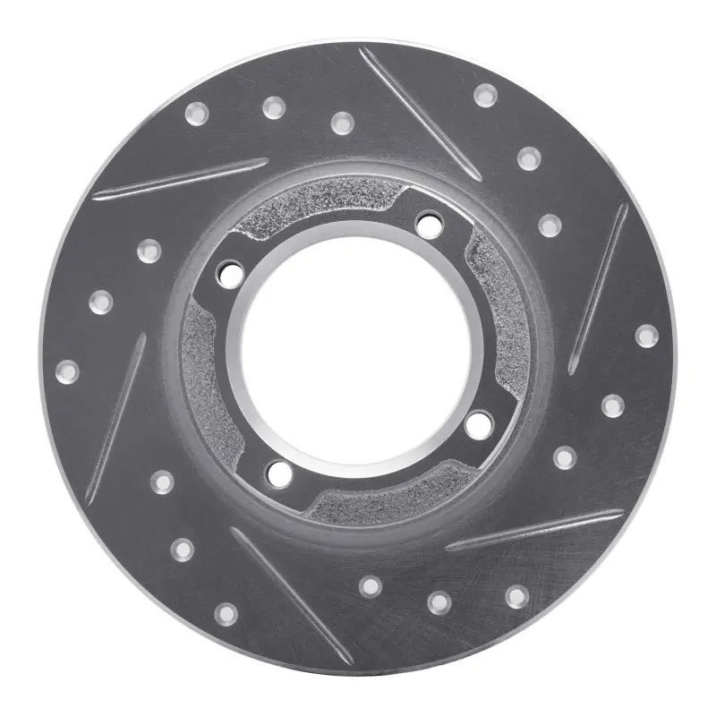 R1 85-91 Subaru Gl Rear Right Drilled & Slotted Silver Brake Rotor 1
