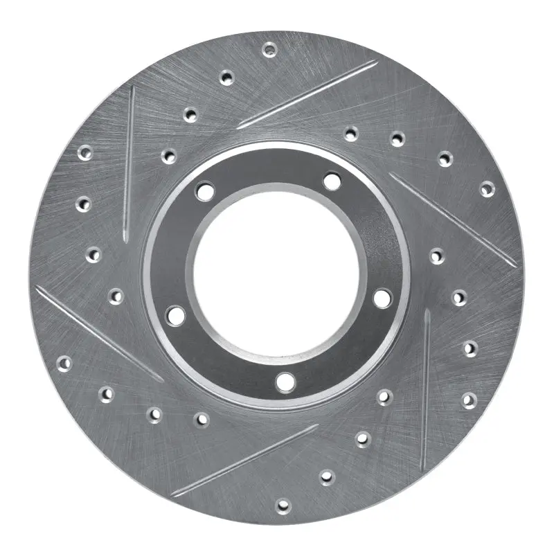 R1 85-92 Toyota Pickup Front Left Drilled & Slotted Silver Brake Rotor 1