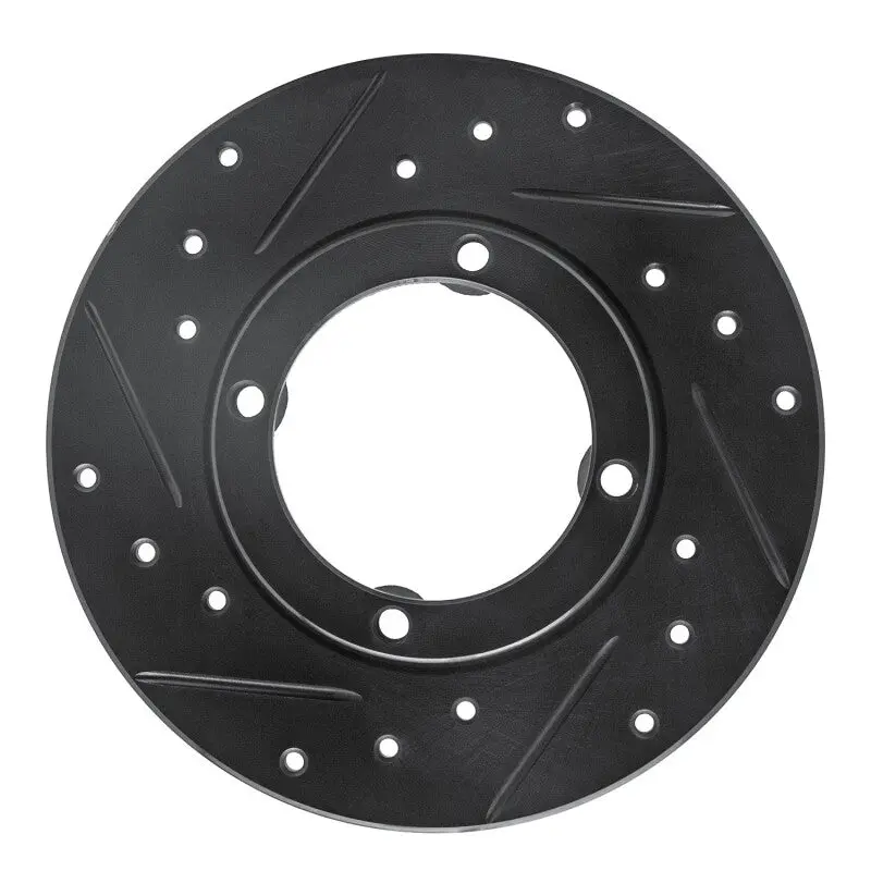 R1 85-94 Chevrolet Sprint Front Left Drilled & Slotted Black Brake Rotor 1