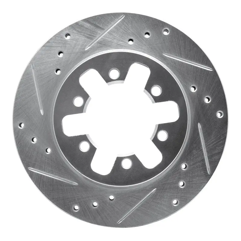 R1 85-97 Nissan 720 Datsun Front Left Drilled & Slotted Silver Brake Rotor 1