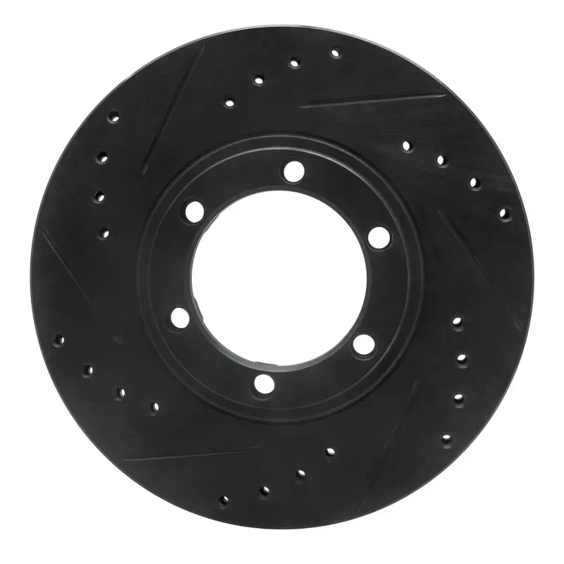 R1 86-06 Chevrolet Luv Pickup (Mexico) Front Left Drilled & Slotted Black Brake Rotor 1