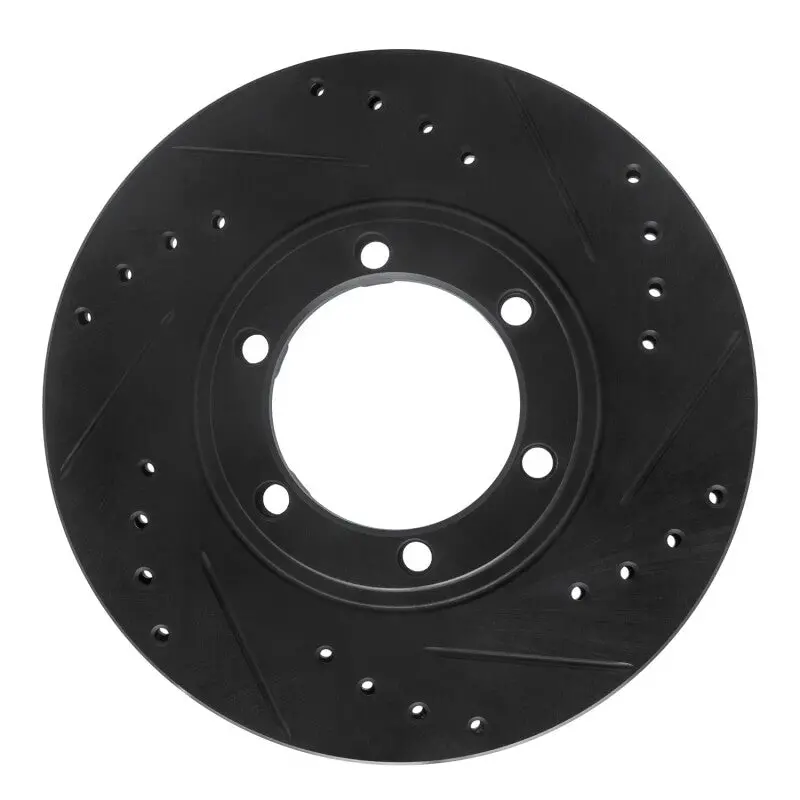 R1 86-06 Chevrolet Luv Pickup (Mexico) Front Right Drilled & Slotted Black Brake Rotor 1