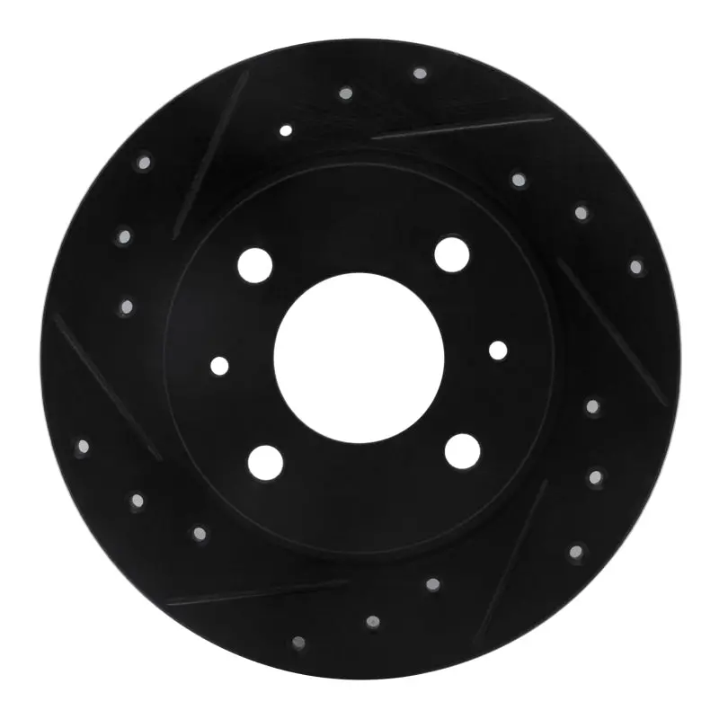 R1 86-06 Nissan Pulsar Nx Front Left Drilled & Slotted Black Brake Rotor 1
