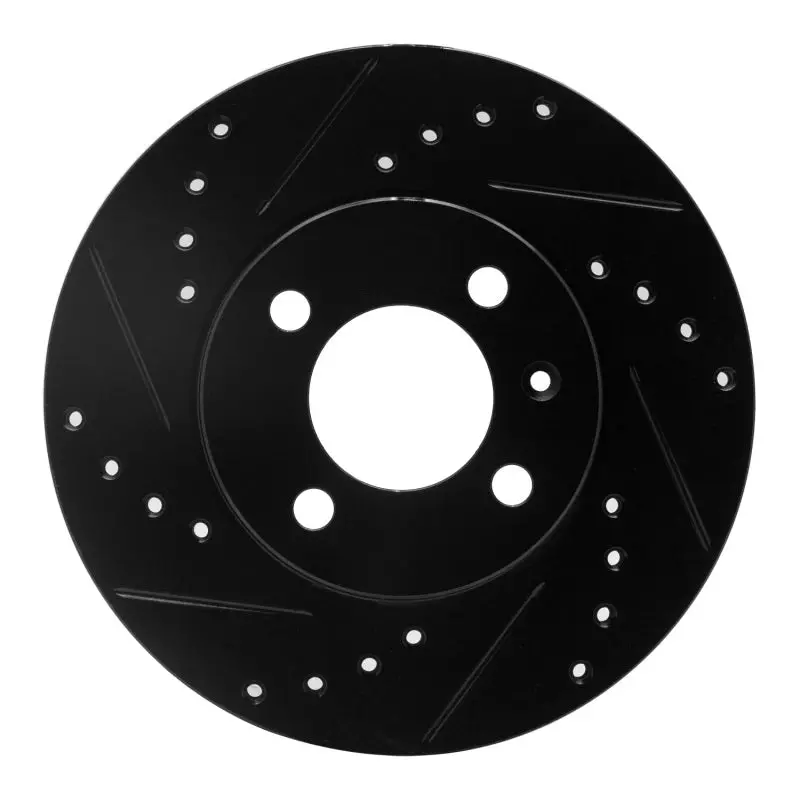 R1 86-08 Volkswagen Derby (Mexico) Front Left Drilled & Slotted Black Brake Rotor 1