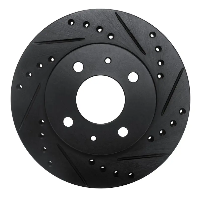 R1 86-17 Nissan Pulsar Nx Front Right Drilled & Slotted Black Brake Rotor 1