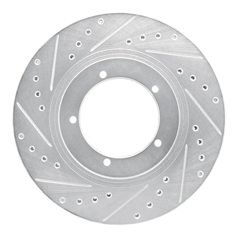 R1 86-86 Porsche 944 Turbo Front Left Drilled & Slotted Silver Brake Rotor 1