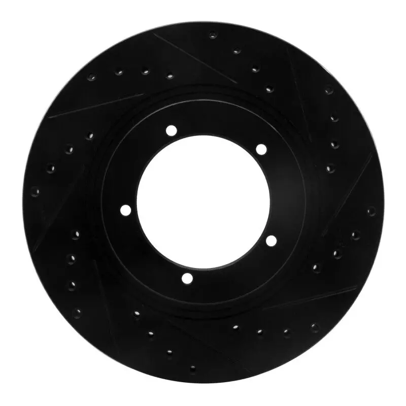 R1 86-86 Porsche 944 Turbo Front Right Drilled & Slotted Black Brake Rotor 1