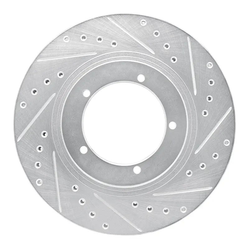 R1 86-86 Porsche 944 Turbo Front Right Drilled & Slotted Silver Brake Rotor 1