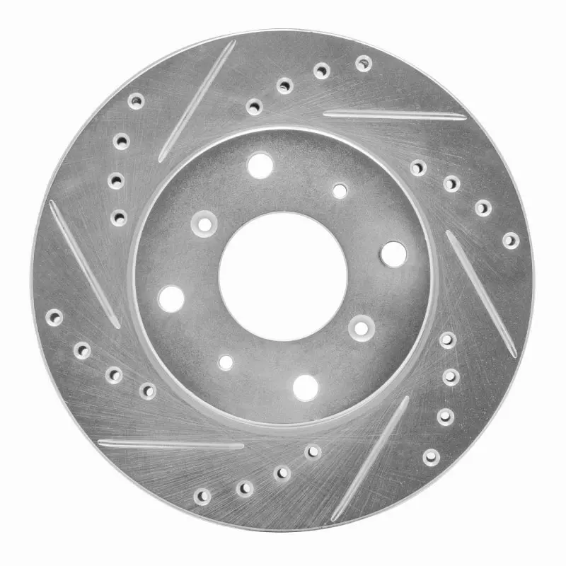 R1 86-87 Acura Legend Front Left Drilled & Slotted Silver Brake Rotor 1