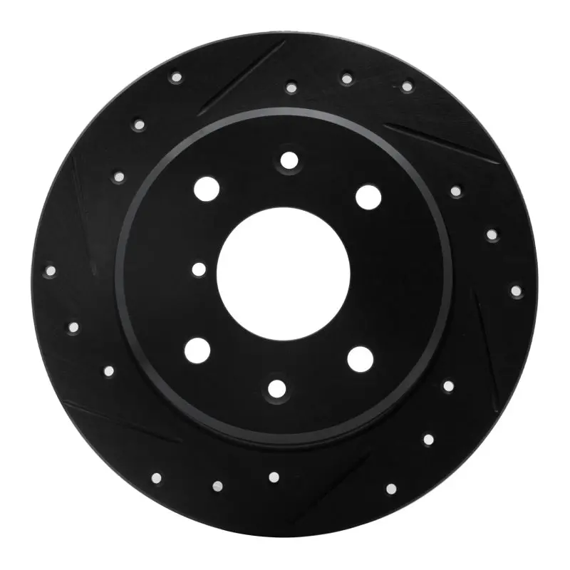R1 86-88 Mazda Rx-7 Rear Left Drilled & Slotted Black Brake Rotor 1