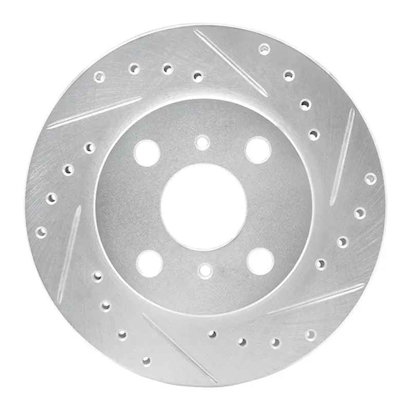 R1 86-89 Toyota Celica Front Right Drilled & Slotted Silver Brake Rotor 1