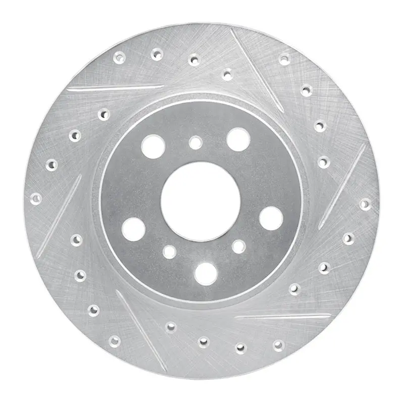 R1 86-89 Toyota Celica Front Right Drilled & Slotted Silver Brake Rotor 1