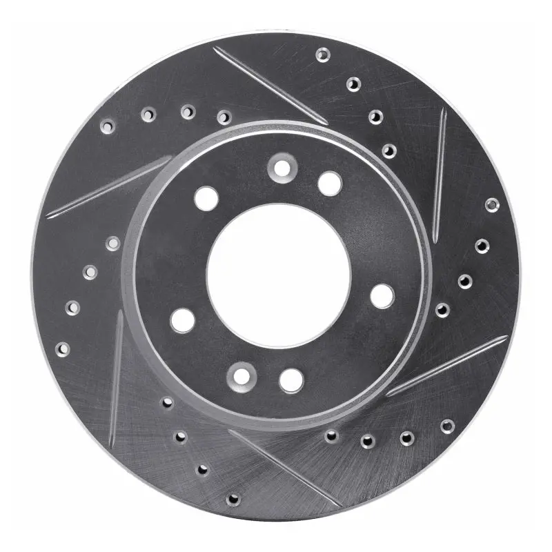 R1 86-91 Mazda Rx-7 Front Right Drilled & Slotted Silver Brake Rotor 1