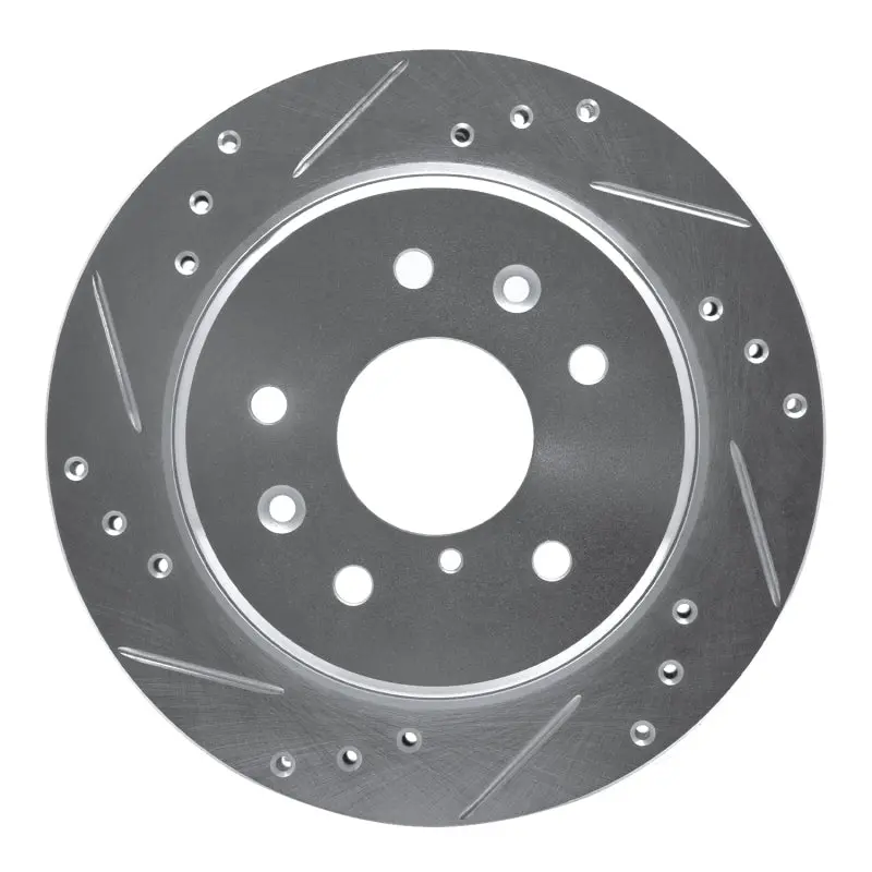 R1 86-91 Mazda Rx-7 Rear Left Drilled & Slotted Silver Brake Rotor 1