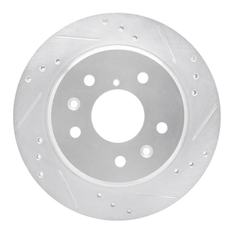 R1 86-91 Mazda Rx-7 Rear Right Drilled & Slotted Silver Brake Rotor 1