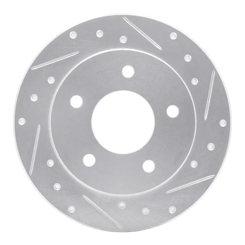 R1 86-92 Buick Reatta Rear Right Drilled & Slotted Silver Brake Rotor 1