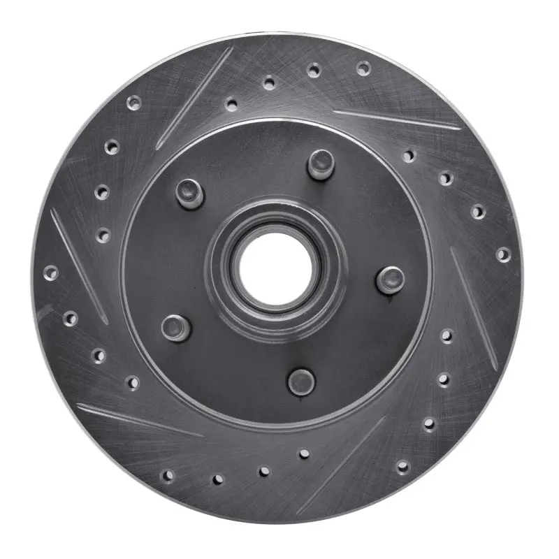 R1 86-92 Ford Explorer Front Left Drilled & Slotted Silver Brake Rotor 1