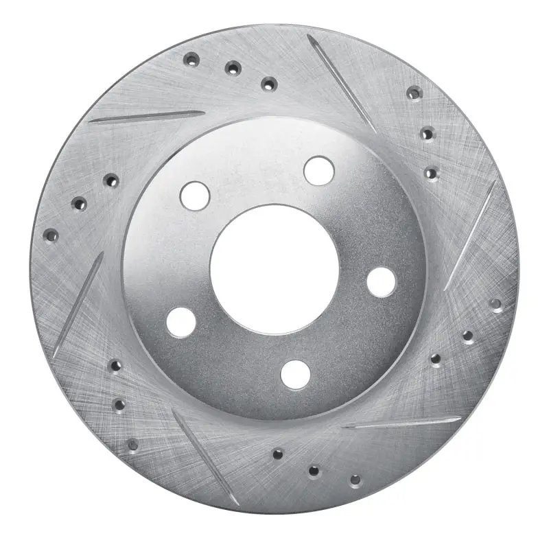 R1 86-92 Ford Taurus (Excl Sho) Rear Right Front Right Drilled & Slotted Silver Brake Rotor 1