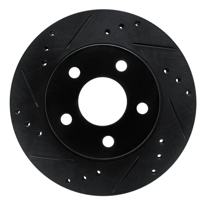 R1 86-92 Ford Taurus Sho Rear Left Front Left Drilled & Slotted Black Brake Rotor 1