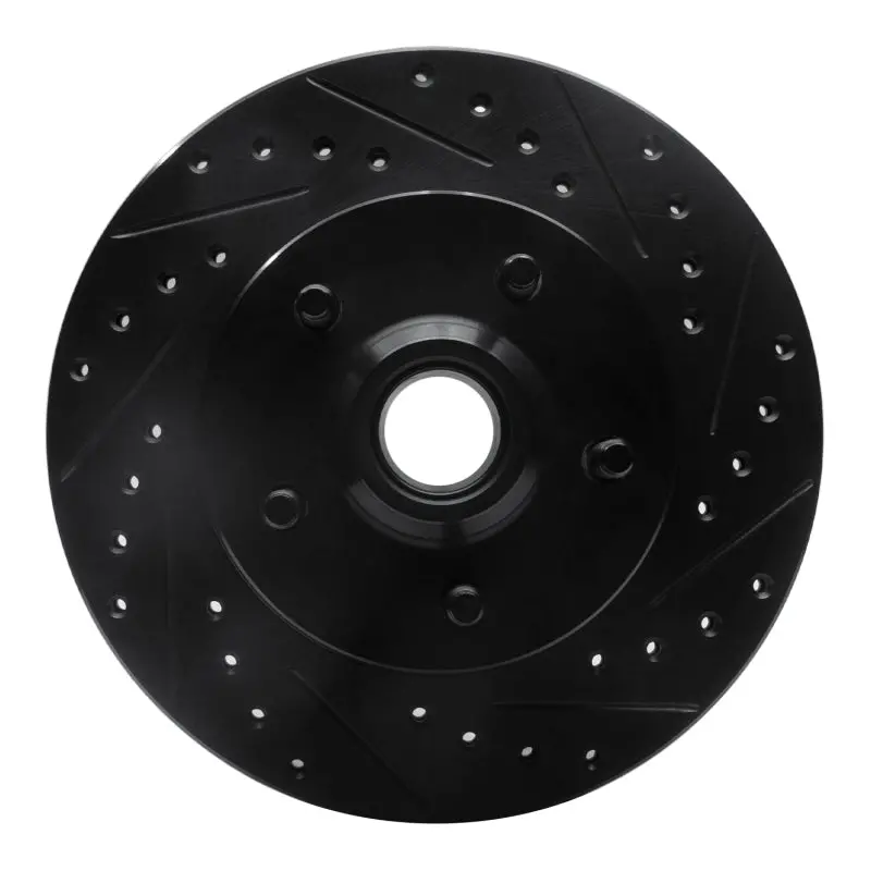 R1 86-92 Jeep Cherokee Front Right Drilled & Slotted Black Brake Rotor 1