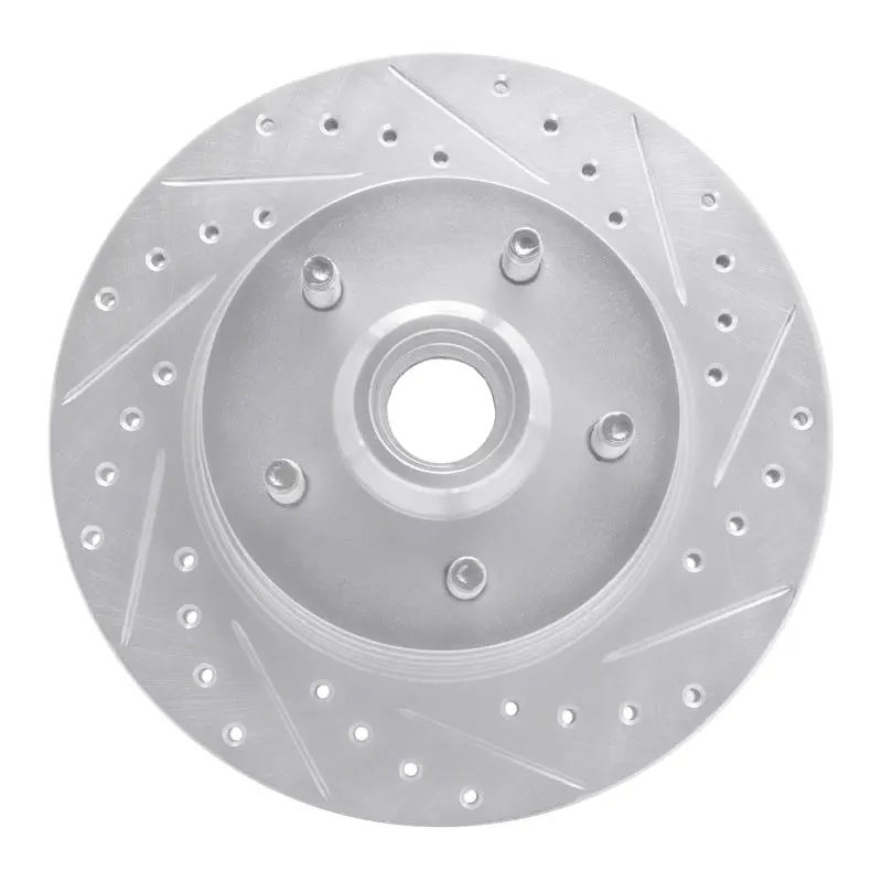 R1 86-92 Jeep Comanche Front Right Drilled & Slotted Silver Brake Rotor 1