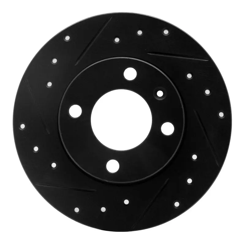 R1 86-93 Volkswagen Passat (Usa/Canada) Rear Left Drilled & Slotted Black Brake Rotor 1