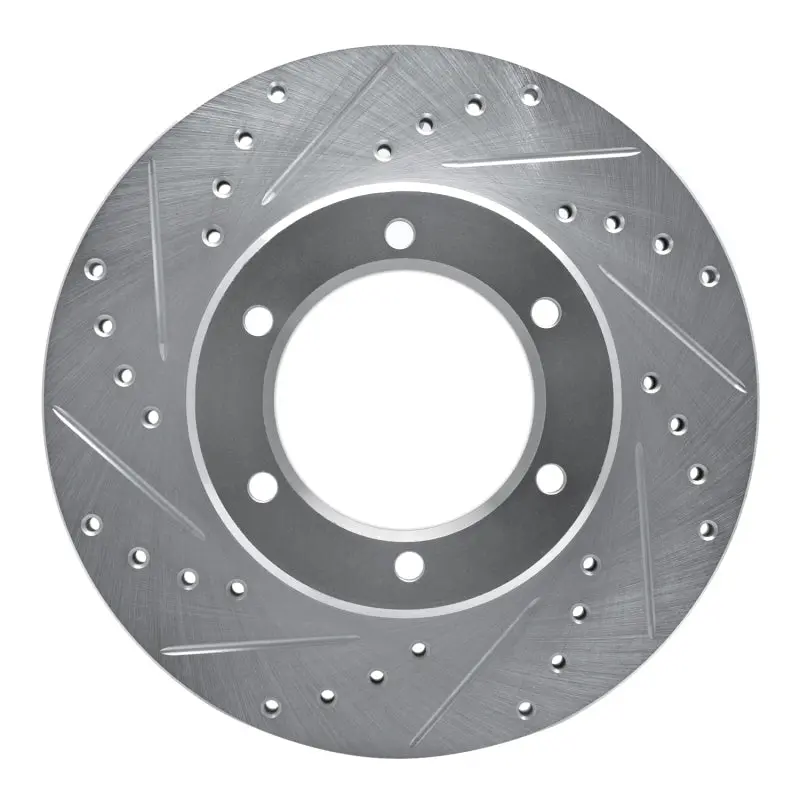 R1 86-95 Toyota Pickup Front Left Drilled & Slotted Silver Brake Rotor 1