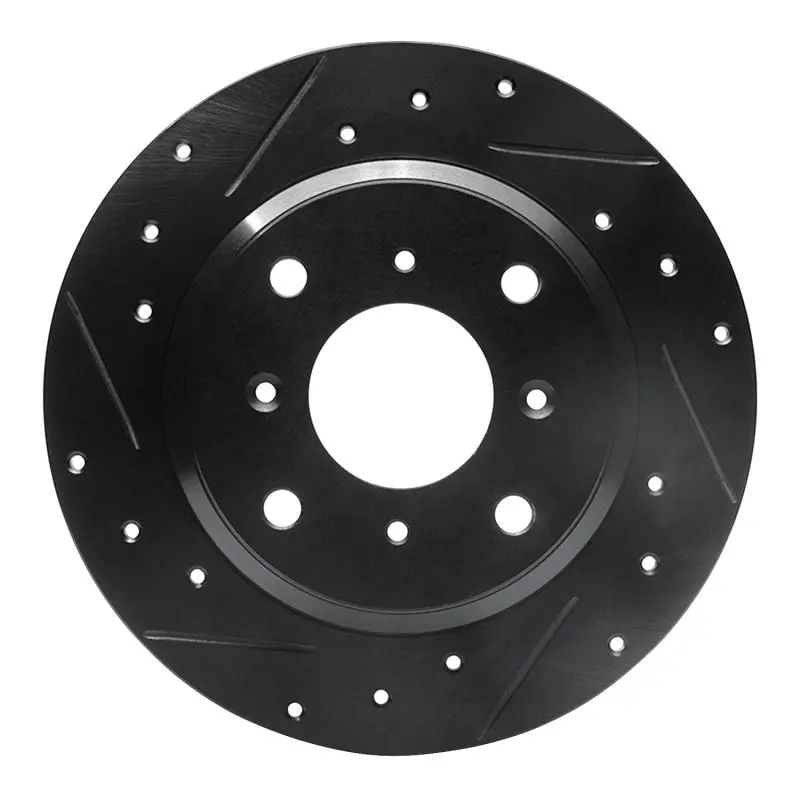 R1 86-96 Acura Legend Rear Left Drilled & Slotted Black Brake Rotor 1