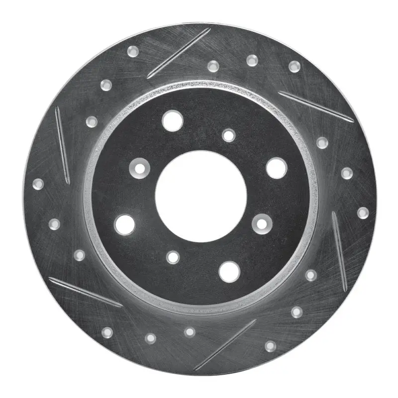 R1 86-96 Acura Legend Rear Left Drilled & Slotted Silver Brake Rotor 1