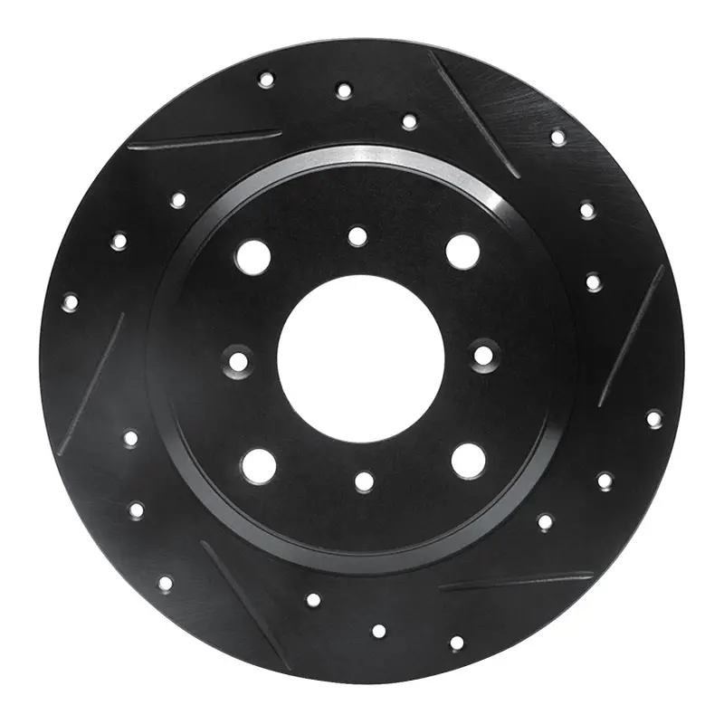 R1 86-96 Acura Legend Rear Right Drilled & Slotted Black Brake Rotor 1