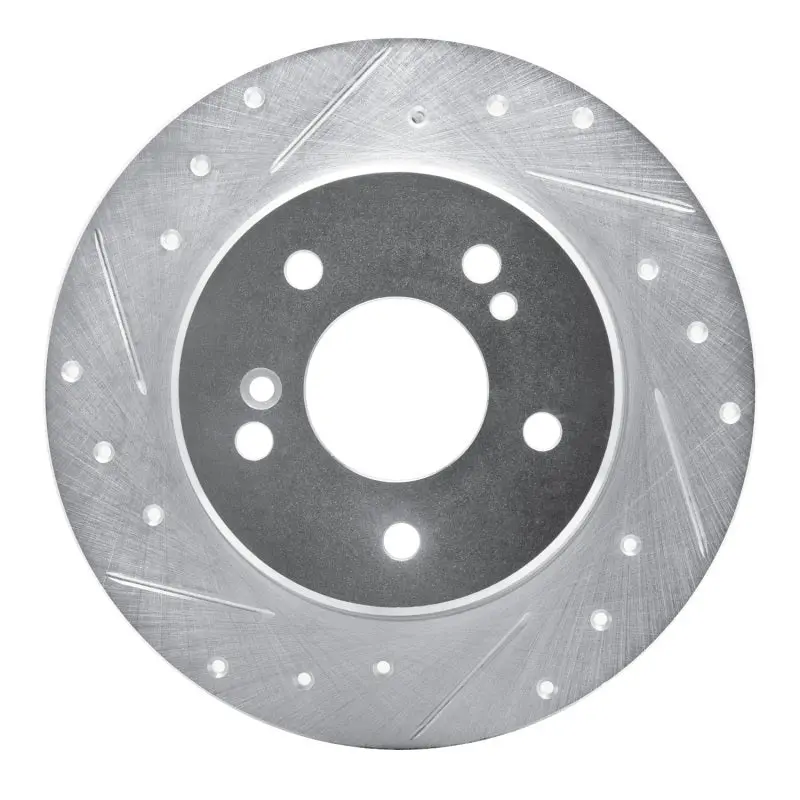 R1 87-15 Chrysler Crossfire Rear Left Drilled & Slotted Silver Brake Rotor 1