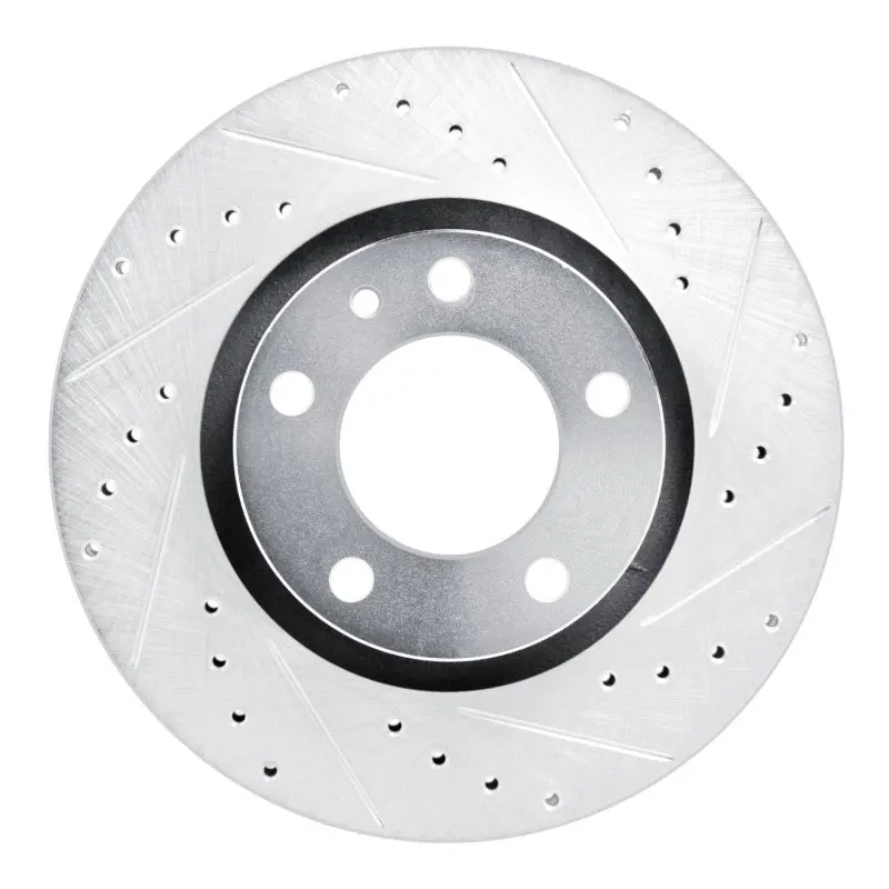 R1 87-88 Bmw M5 Front Right Drilled & Slotted Silver Brake Rotor 1
