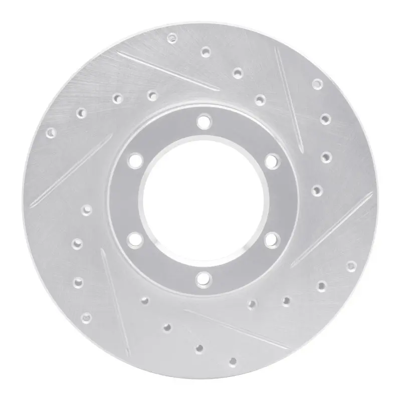 R1 87-88 Toyota Pickup Front Right Drilled & Slotted Silver Brake Rotor 1