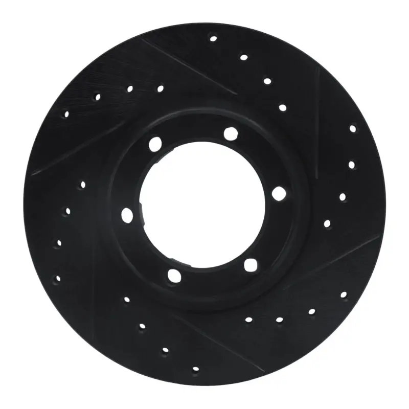 R1 87-89 Dodge Raider Front Right Drilled & Slotted Black Brake Rotor 1