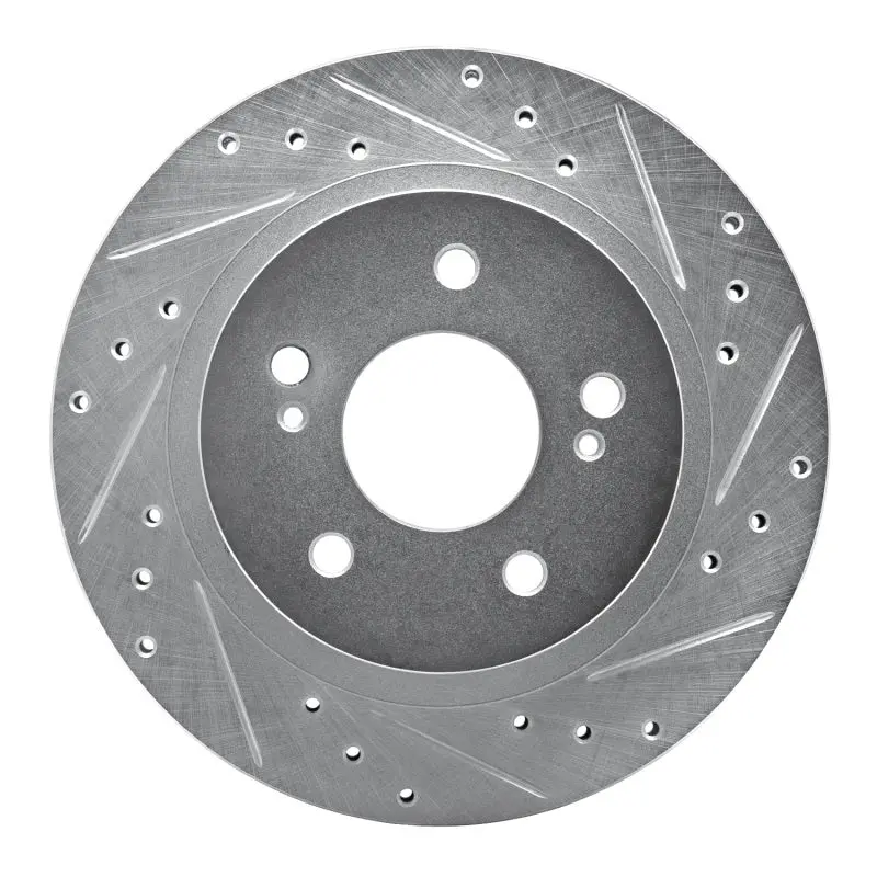 R1 87-89 Nissan 300Zx Rear Right Drilled & Slotted Silver Brake Rotor 1