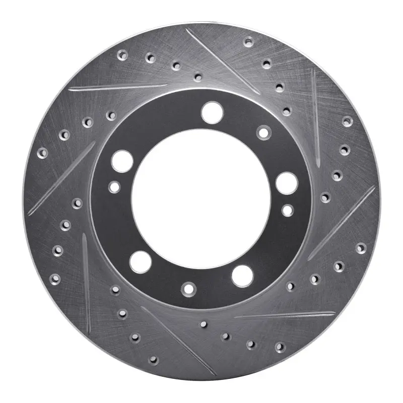 R1 87-89 Porsche 944 Except Turbo Front Right Drilled & Slotted Silver Brake Rotor 1