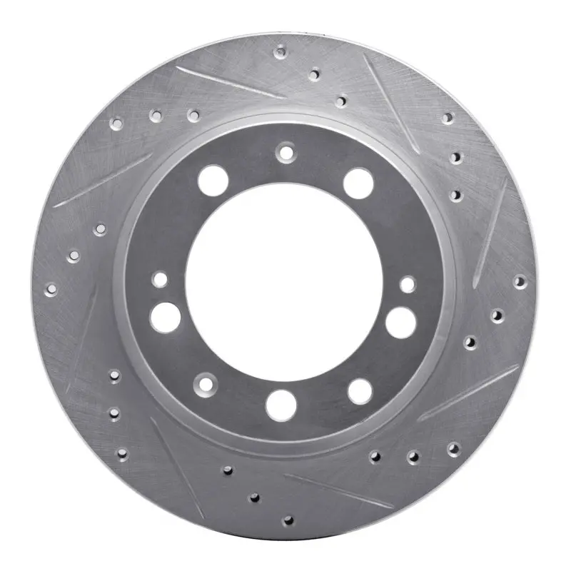 R1 87-89 Porsche 944 Except Turbo Rear Right Drilled & Slotted Silver Brake Rotor 1