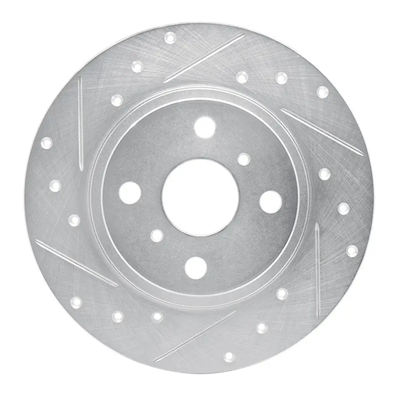 R1 87-89 Toyota Mr2 Rear Left Drilled & Slotted Silver Brake Rotor 1