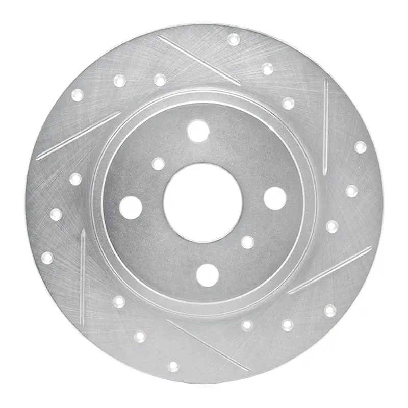 R1 87-89 Toyota Mr2 Rear Right Drilled & Slotted Silver Brake Rotor 1
