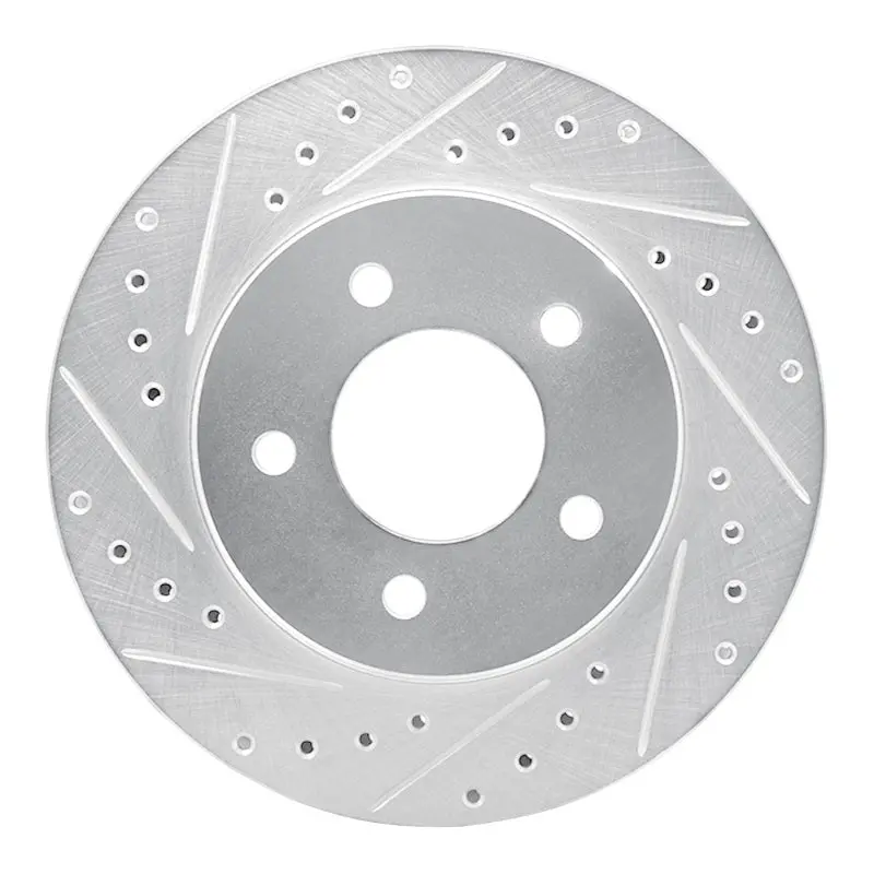 R1 87-90 Dodge Dakota 4Wd Front Right Drilled & Slotted Silver Brake Rotor 1