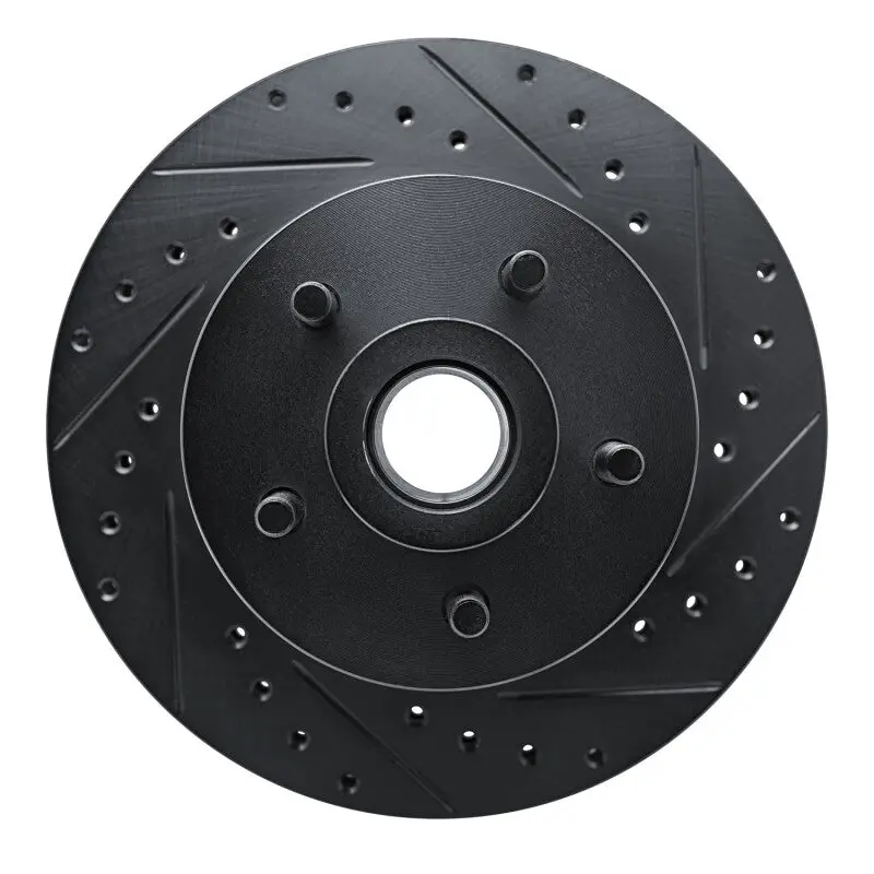 R1 87-90 Dodge Dakota Rwd Front Right Drilled & Slotted Black Brake Rotor 1