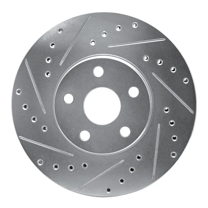 R1 87-91 Lexus Es250 Front Left Drilled & Slotted Silver Brake Rotor 1