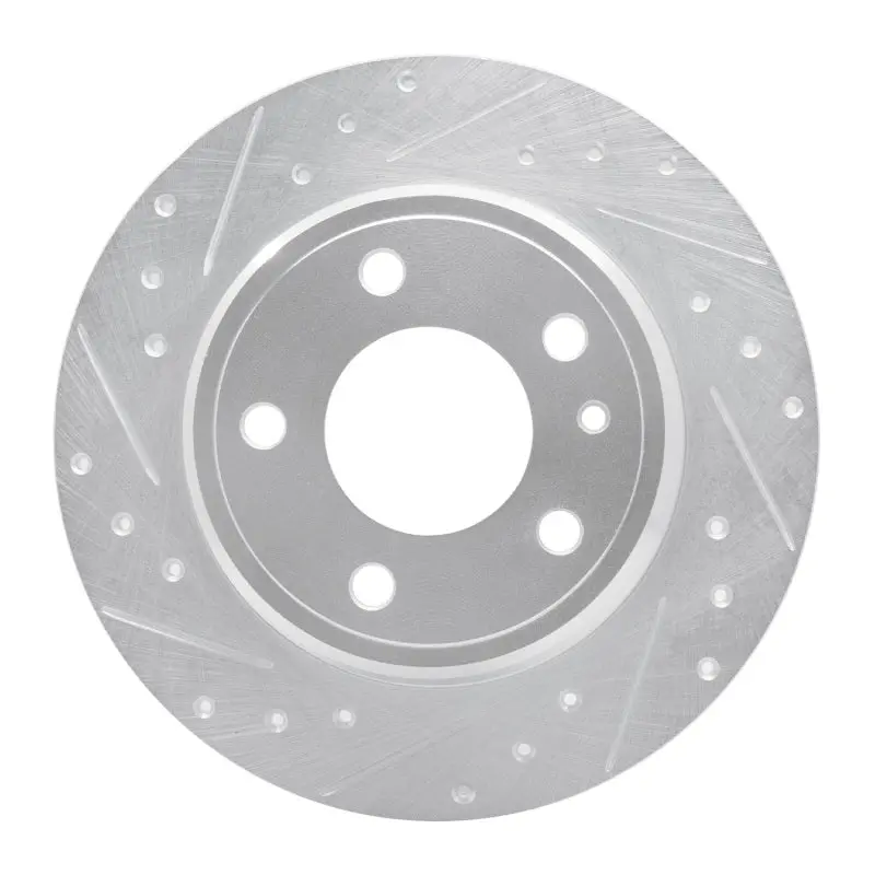 R1 87-92 Bmw 735I Rear Left Drilled & Slotted Silver Brake Rotor 1