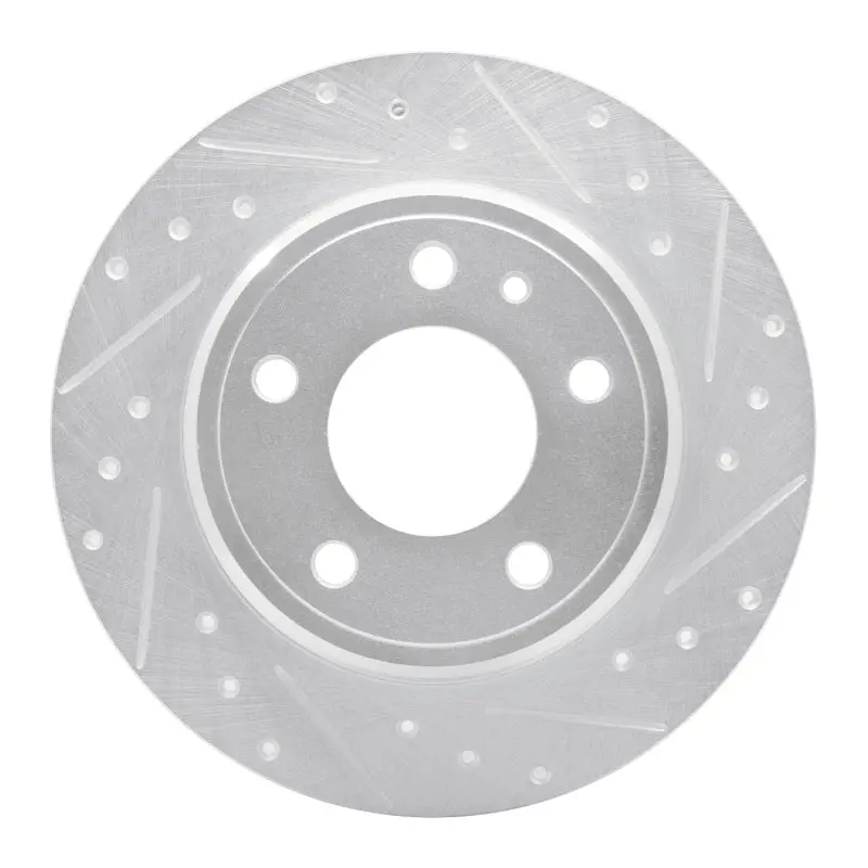 R1 87-92 Bmw 735Il Rear Right Drilled & Slotted Silver Brake Rotor 1