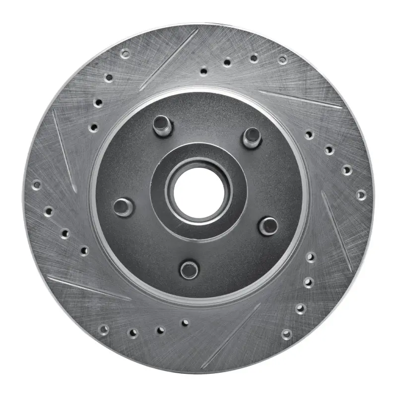 R1 87-92 Lincoln Mark Vii Front Left Drilled & Slotted Silver Brake Rotor 1