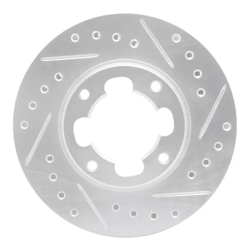 R1 87-94 Subaru Justy Front Right Drilled & Slotted Silver Brake Rotor 1